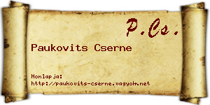 Paukovits Cserne névjegykártya
